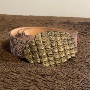 Garuglieri Animal/Reptile Print Genuine Leather Belt Size M 36’’ long strap